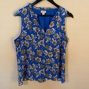 Floral J. Crew factory sleeveless top in size M